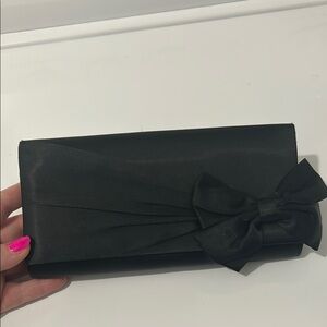 Elegant Black Clutch with Bow